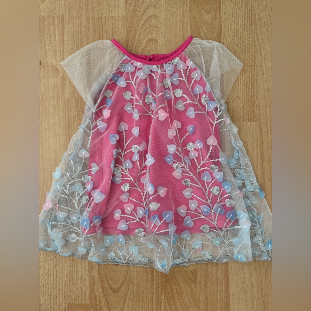Hatley Summer Hearts Baby Tiered Tulle Dress size 9-12 mths new w/tags